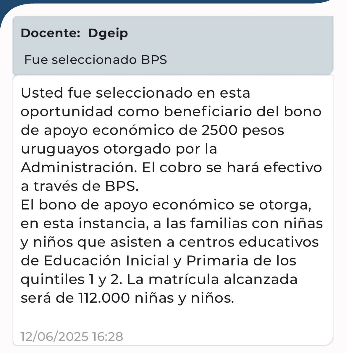 me corresponde el bono de 2500 pesos