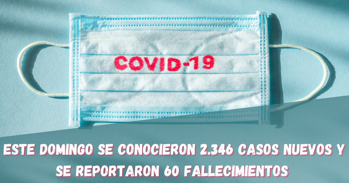 Este Domingo se conocieron 2.346 casos nuevos y se reportaron 60 fallecimientos con diagnóstico de SARS-CoV-2