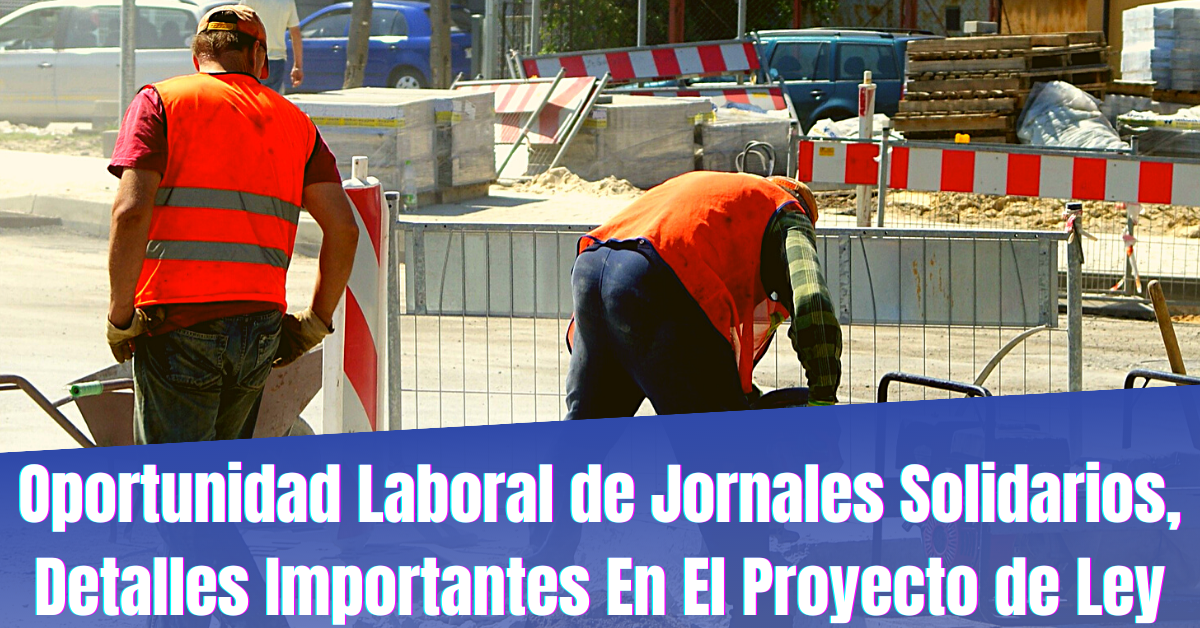 Oportunidad Laboral de Jornales Solidarios, Detalles Importantes En El Proyecto de Ley