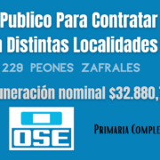 OSE Llamado Publico Para Contratar Personal Zafral En Distintas Localidades del País