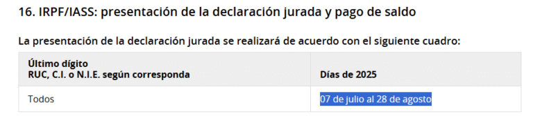 IRPF e IASS 2025: ¿Quiénes deben declarar ante la DGI, en qué fechas y ...