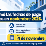 fechas de pago BPS noviembre 2026